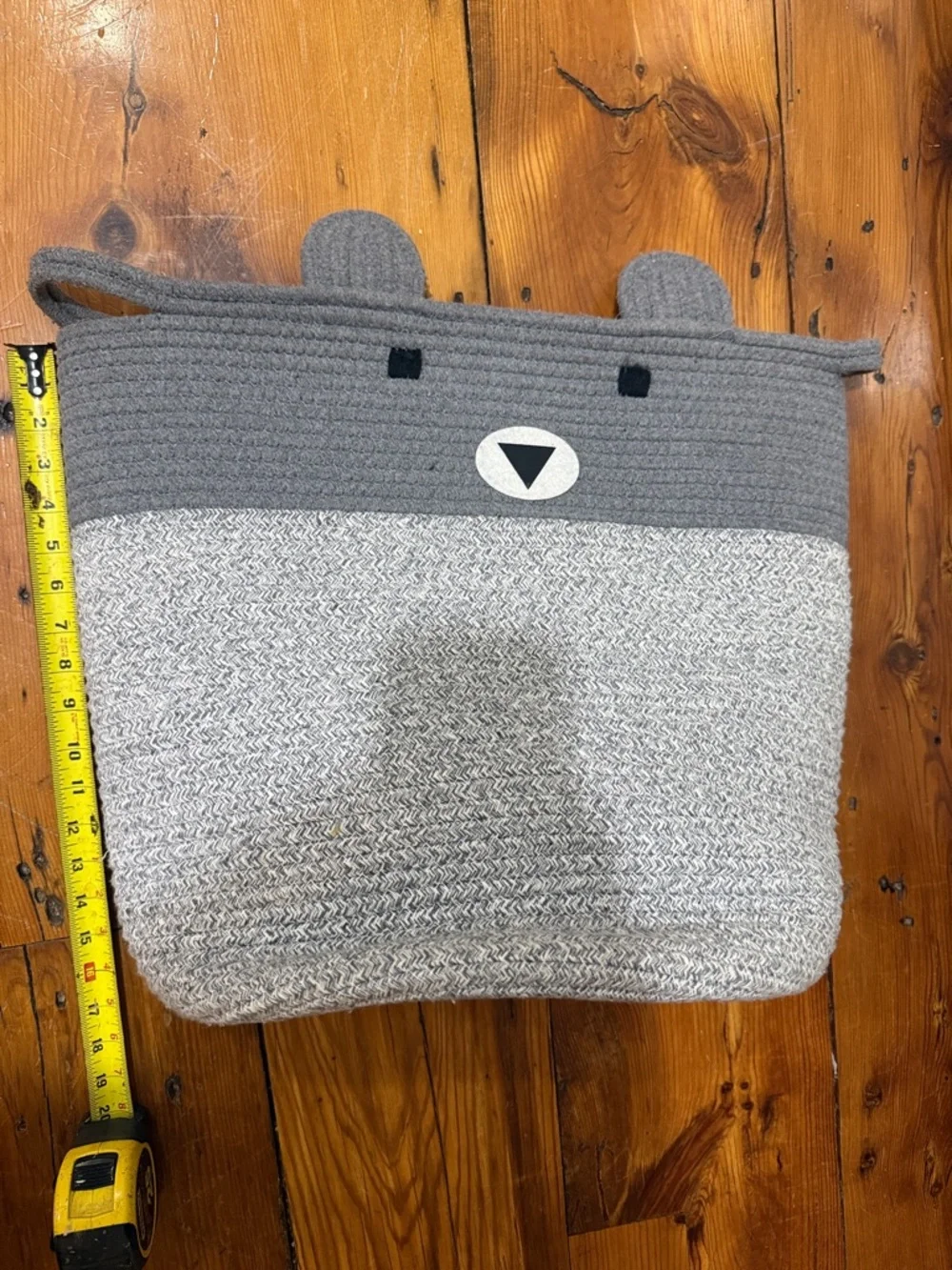 Gray Bear Rope Storage Basket for Kids